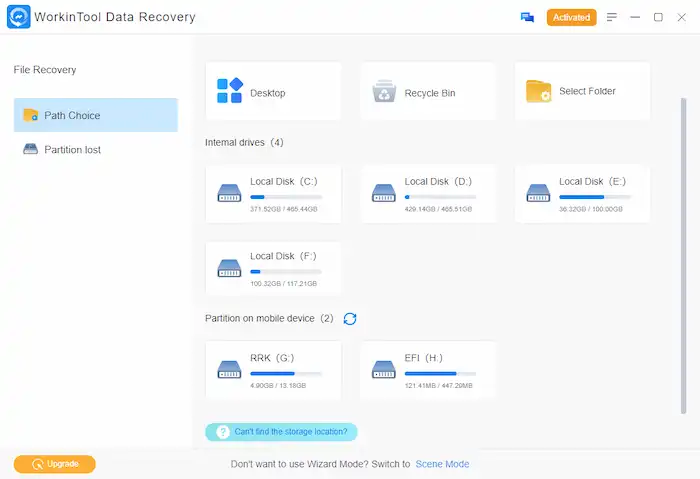 path choice workintool data recovery