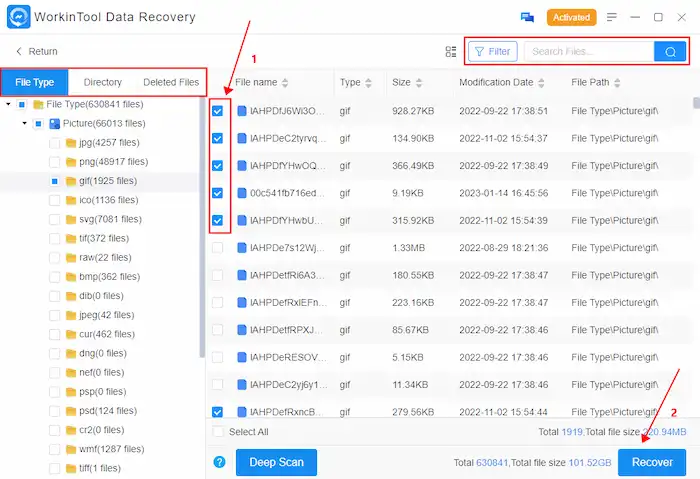 recover deleted files from sd card workintool