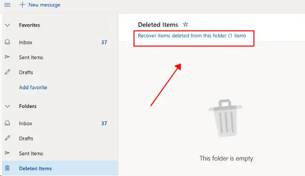 recover deleted items in outlook