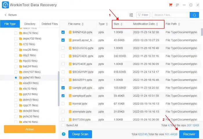 recover deleted pptx files