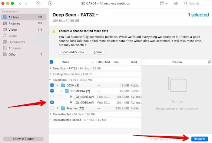 recover formatted sd card files disk drill