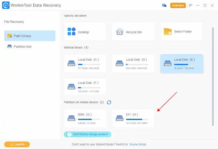 workintool path choice page