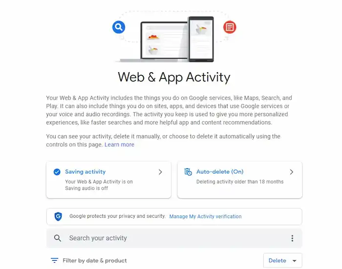 how to recover deleted history on google with web and app activity