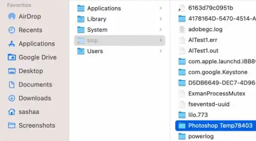 mac photoshop temp