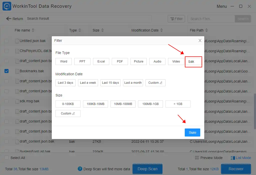 recover deleted chrome bookmarks on windows