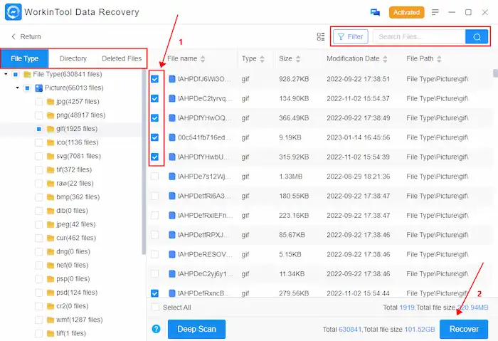 recover deleted history on google workintool