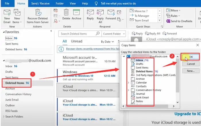 recover deleted outlook folders from trash