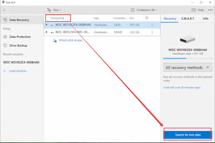 recover deleted partition with disk drill