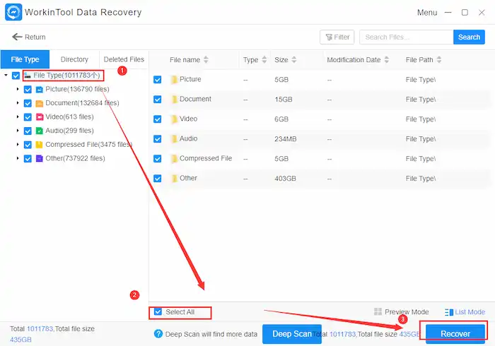 recover files from deleted partition