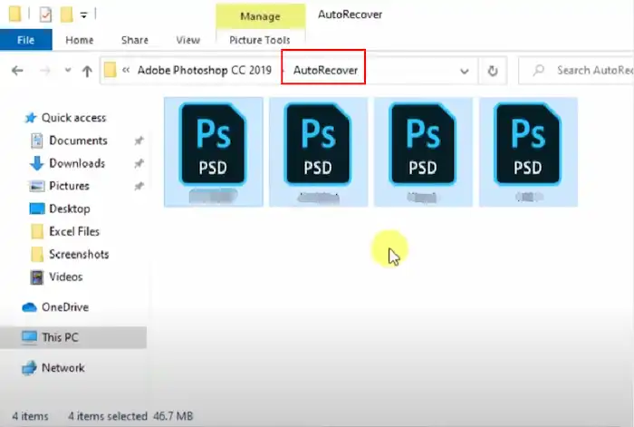 recover photoshop file with autodave