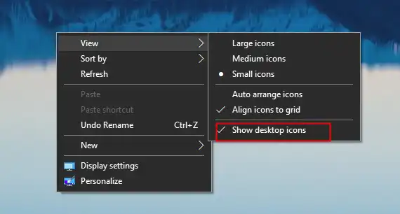 show desktop icons