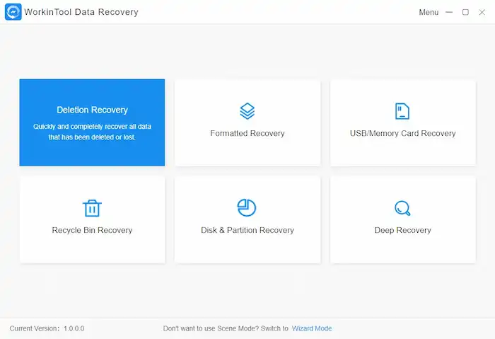 workintool deletion recovery
