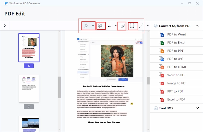 Tools to write on a pdf