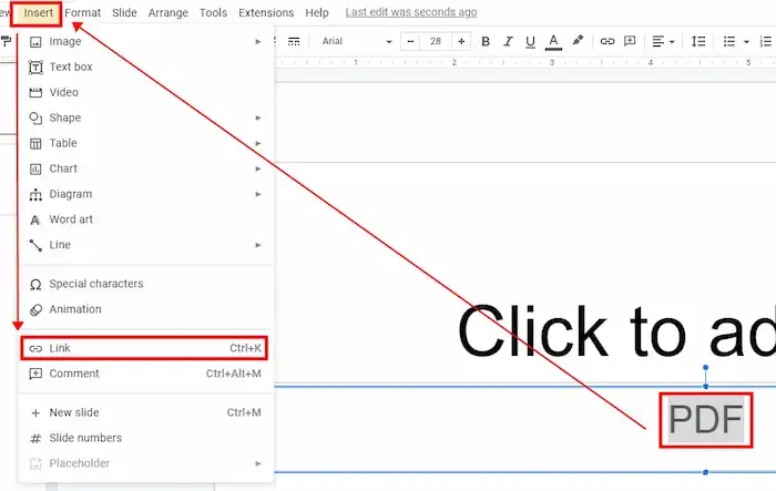 add link in google slides