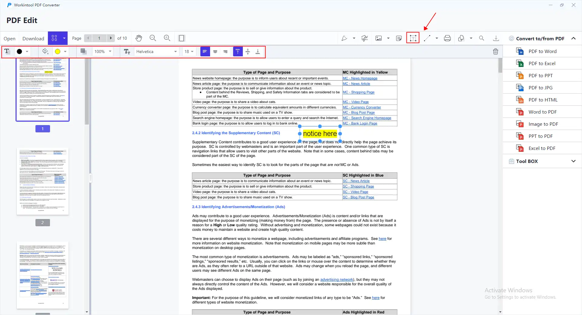 add text box to pdf on windows