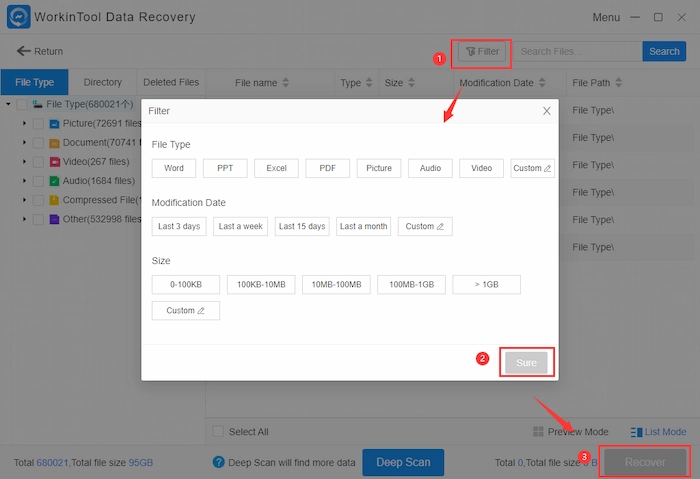 filter cut and paste files