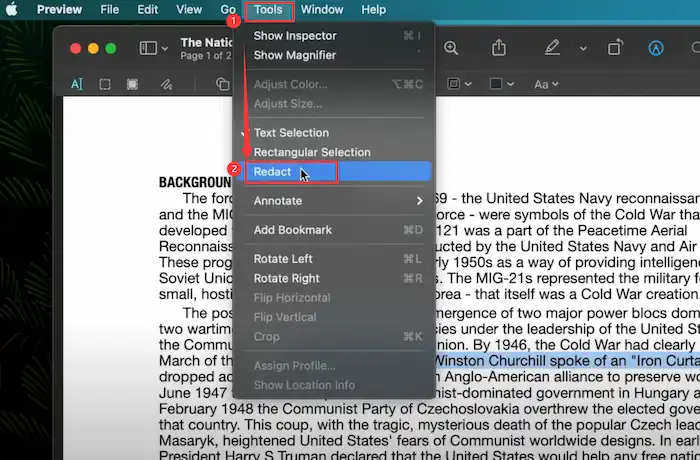 how to blank out text in pdf mac
