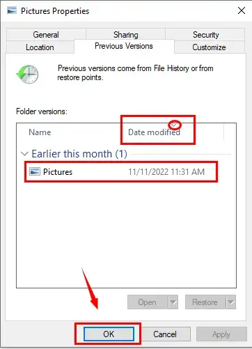 how to recover deleted files by date by restore previous versions 2