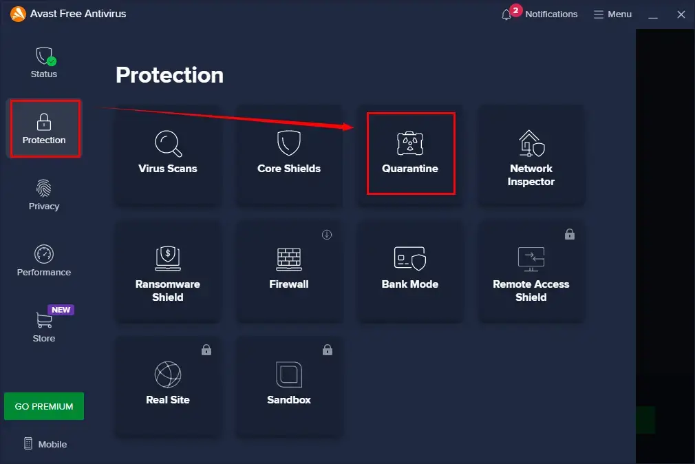 how to recover deleted files from antivirus by avast 1