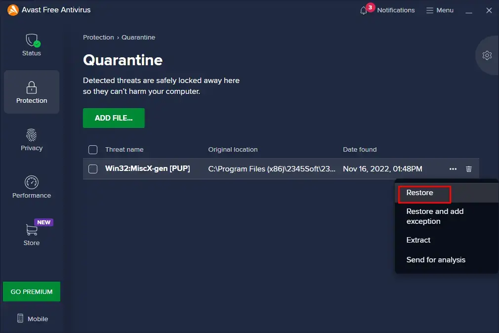 how to recover deleted files from antivirus by avast 2