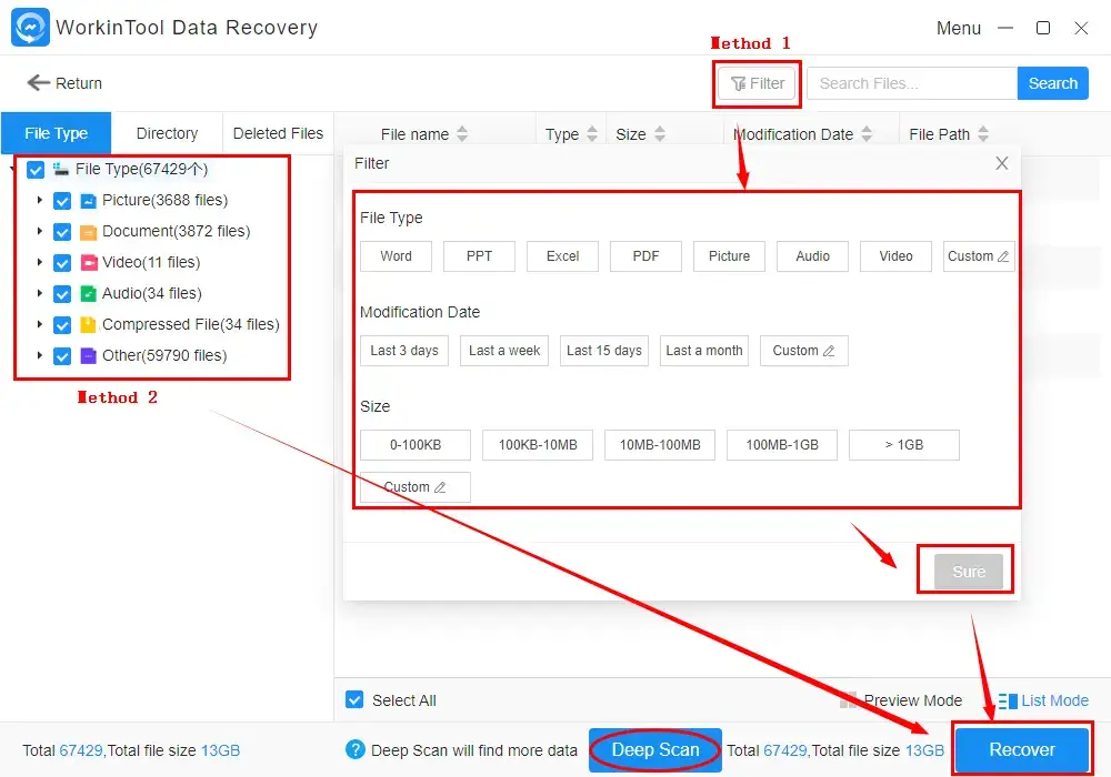 how to recover deleted files from desktop by workintool data recovery 1