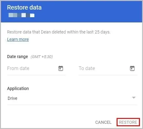 Recover Permanently Deleted Files from Google Drive using G Suite Admin Console 3