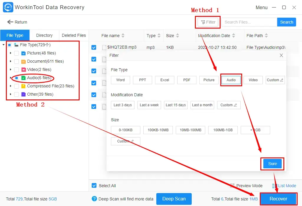 how to recover deleted files from voice recorder by workintool data recovery 1