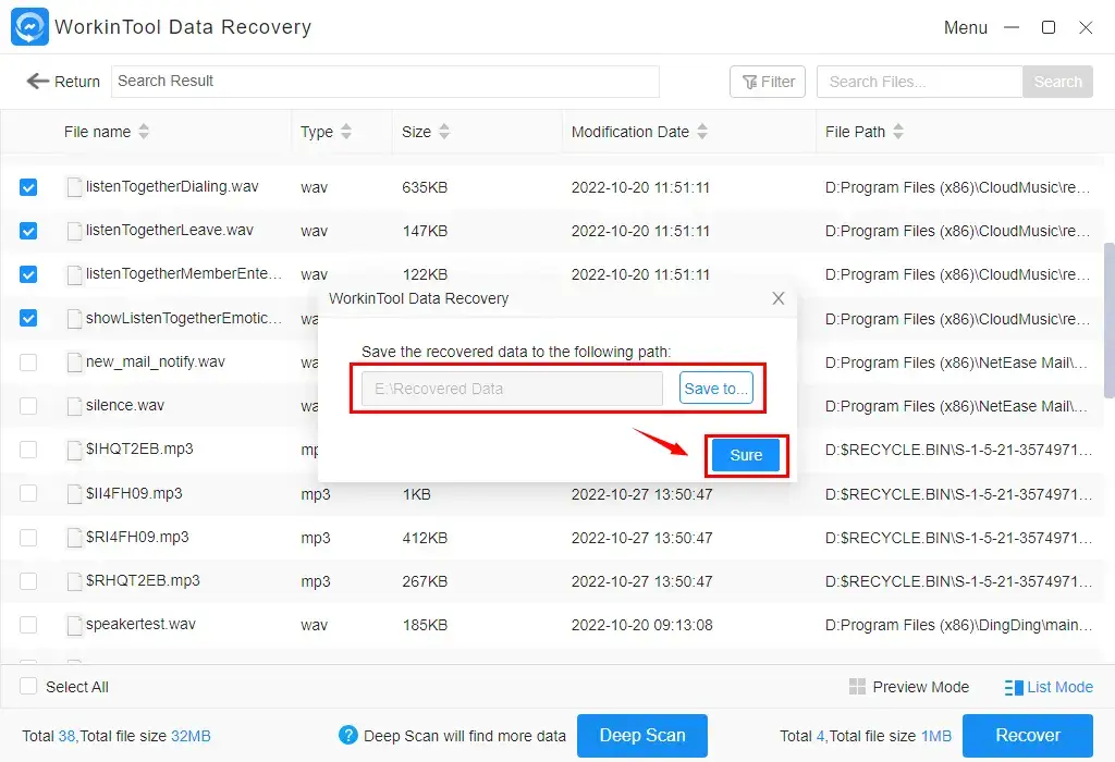 how to recover deleted music files with workintool data recovery 2