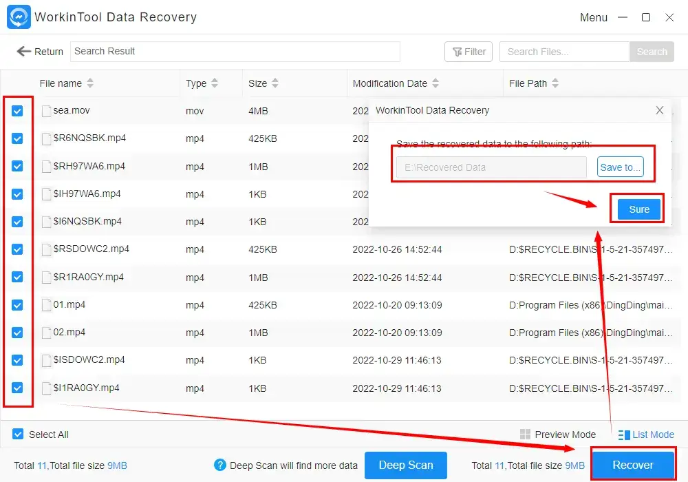 how to recover deleted wwebcam videos through workintool data recovery 2