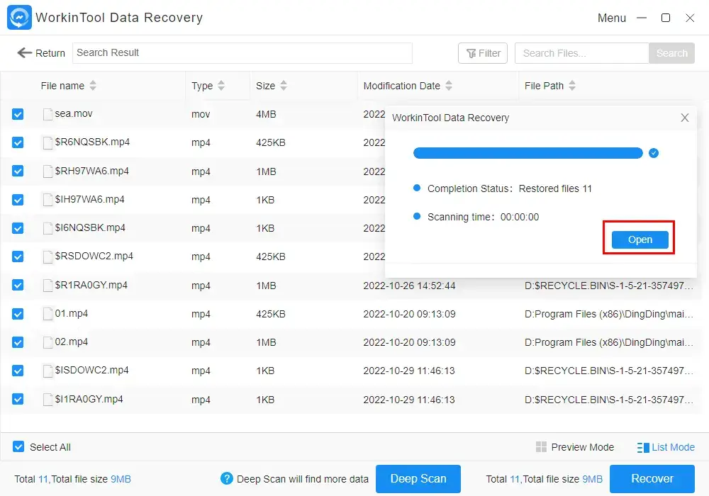 how to recover deleted wwebcam videos through workintool data recovery 3