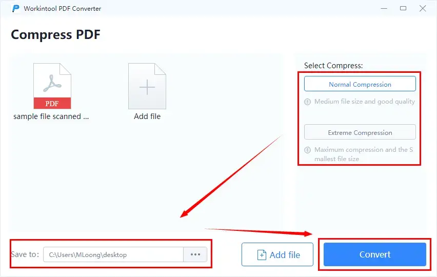 how to reduce scanned pdf file size with workintool pdf converter 1