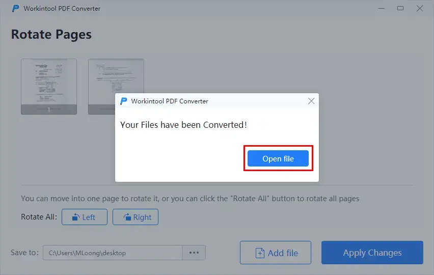 how to rotate a page in a scanned pdf by workintool pdf converter 2