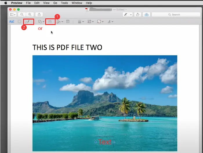 how to write on a pdf with preview