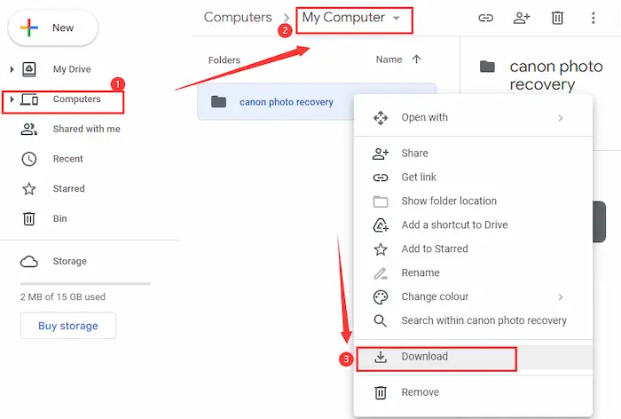 recover data from usb with google