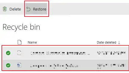 recover deleted file from sharepoint