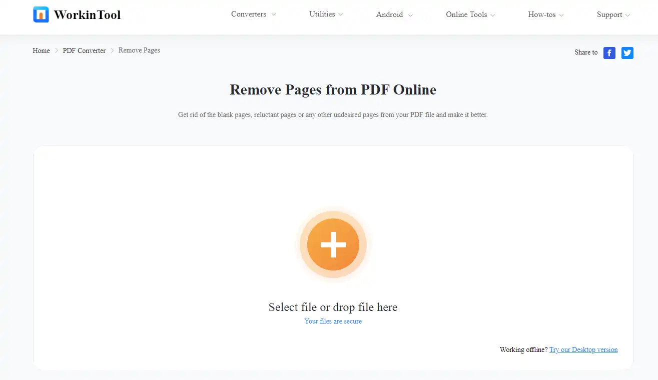 remove pages from pdf online