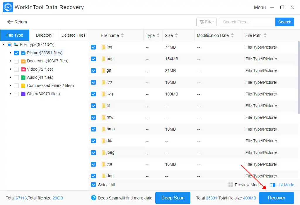 retrieve google backup photos with workintool