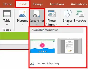 take screenshots in powerpoint