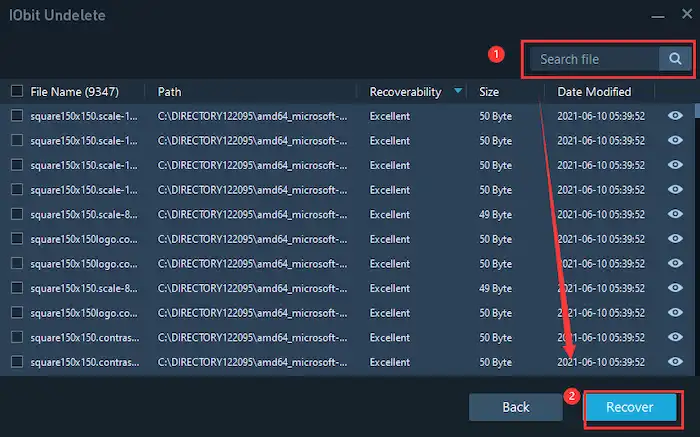 target and recover jpeg files.