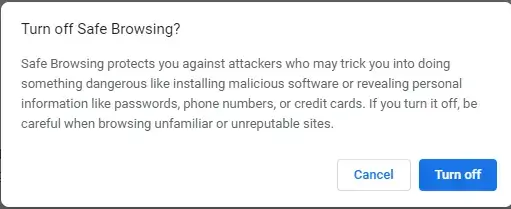 warning from chrome when unblocking downloads