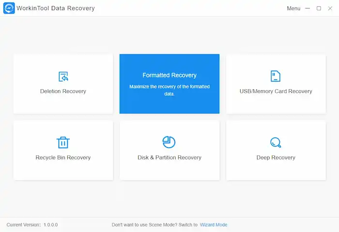 workintool formatted recovery