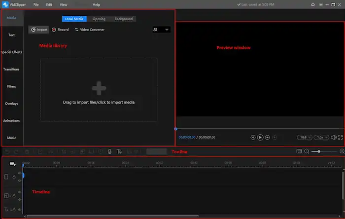 workintool vidclipper interface