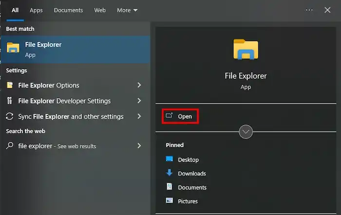 file explorer