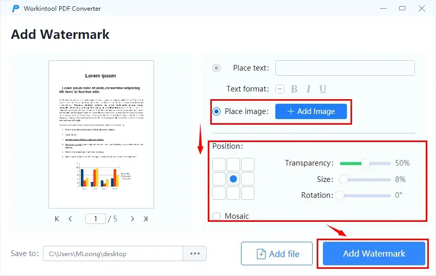 how to add copyright symbol to pdf in workintool pdf converter 1