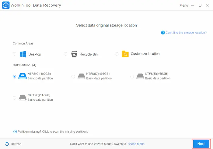 laptop data recovery with workintool