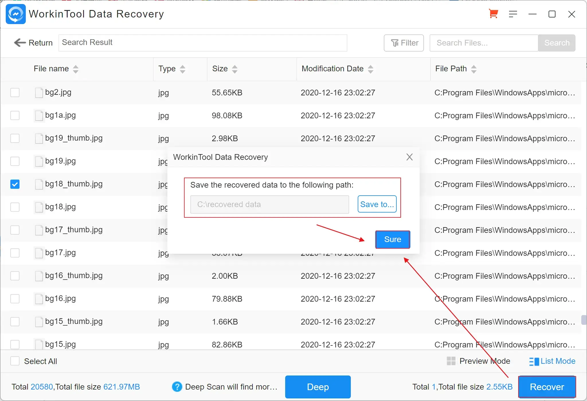 recover deleted photos from google photos via workintool data recovery 2