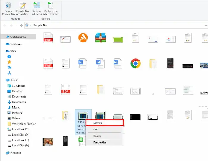 recover deleted photos on computer recycle bin