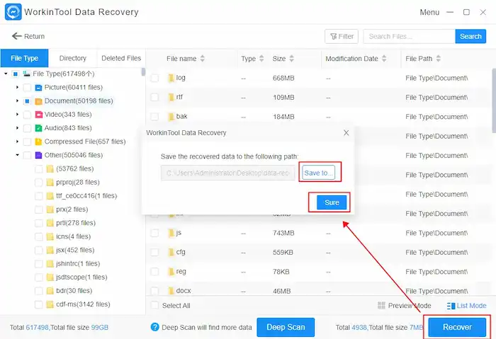 recover deleted yahoo emails with workintool