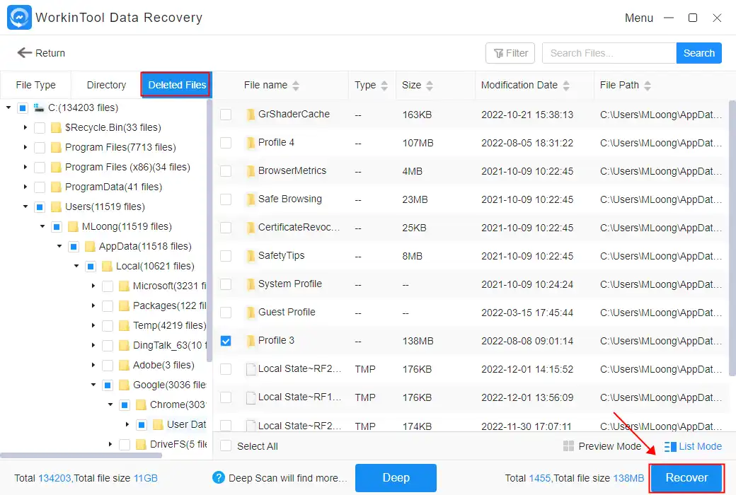 restore deleted chrome tabs
