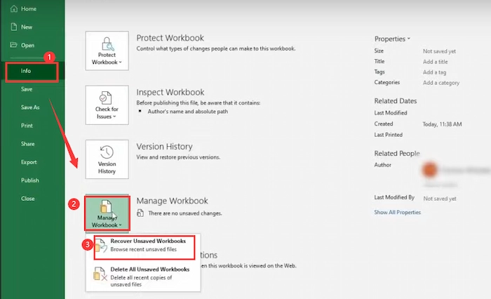 restore excel previous version with workbook